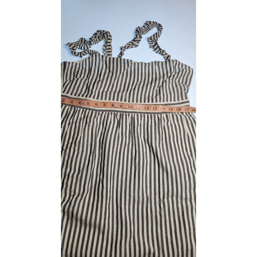 Madewell Midi Dress Size 14 Striped Sleeveless Ruffle Straps Cotton Women’s - Picture 10 of 13